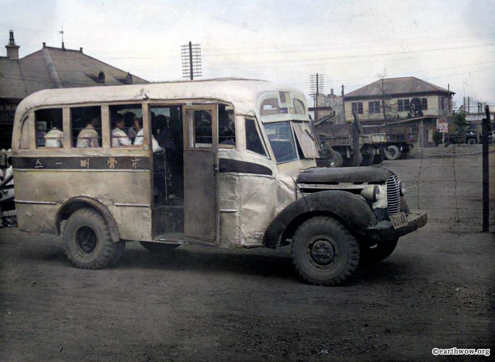 1952년, 대구역 앞을 운행하는 시영(市營)버스