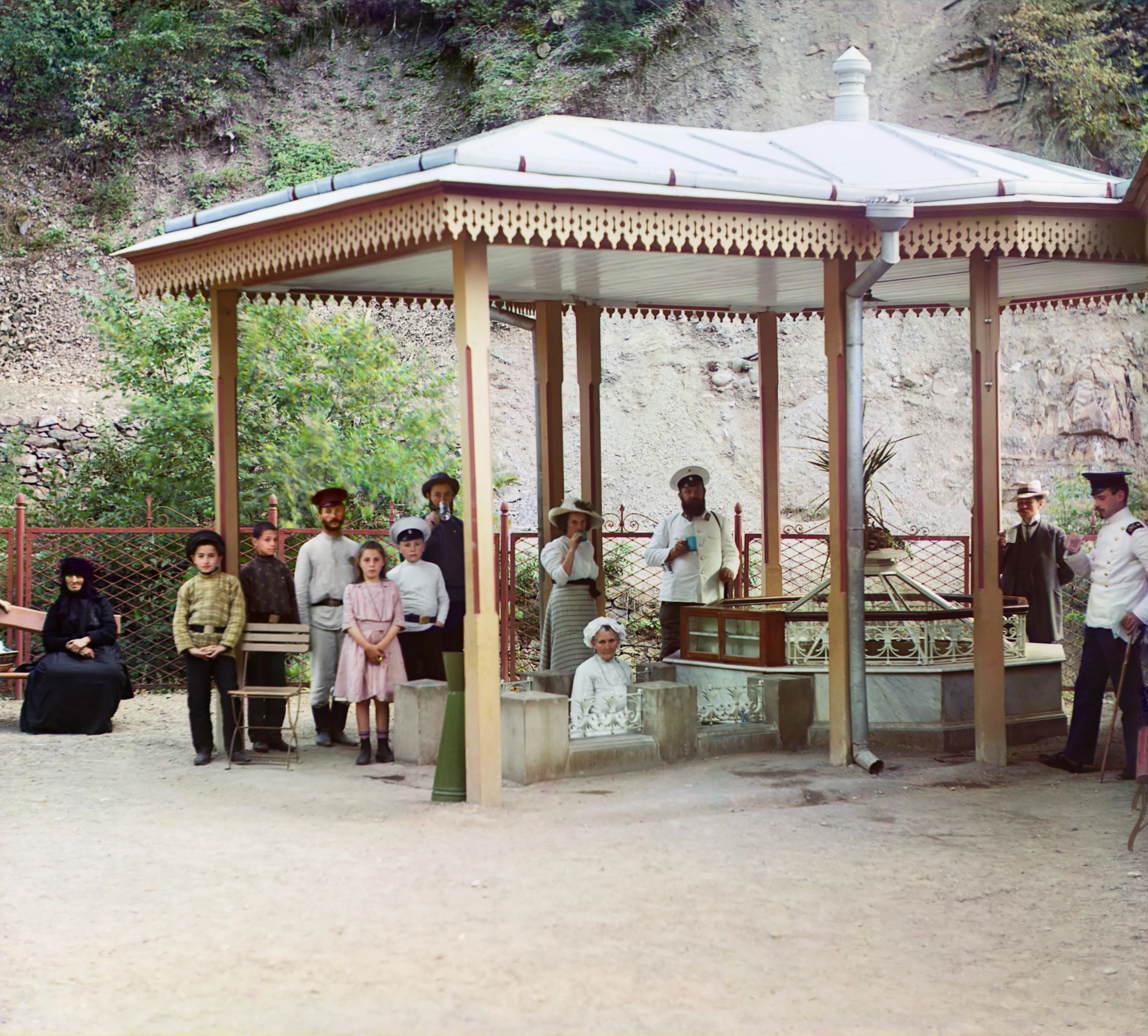 1912년, 조지아 보르조미(Borjomi)의 관광객들