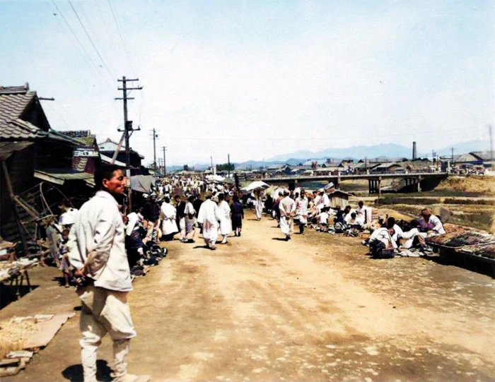 1948년, 전라남도 광주 오일장의 풍경