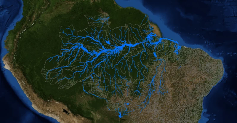 아마존강(Rio Amazonas)은 길이는 나일강에 이어 두 번째이지만 유역면적과 유량으로 세계 최대를 자랑하는 곳이다. 9