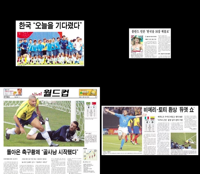 2002년 한일월드컵(공식 명칭: 2002 FIFA World Cup Korea/Japan™)이 열린 2002년 5월 31일부터 6월 30일까지 동아일보 헤드라인 모음. 11