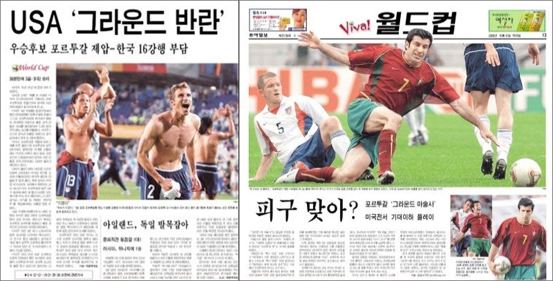 2002년 한일월드컵(공식 명칭: 2002 FIFA World Cup Korea/Japan™)이 열린 2002년 5월 31일부터 6월 30일까지 동아일보 헤드라인 모음. 15