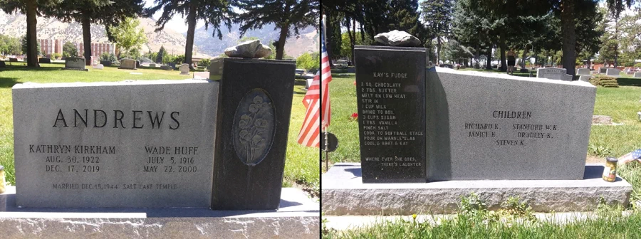 미국 유타주 로건 시립묘지(Logan City Cemetery)에 있는 특이한 묘비 사진이 SNS에 공유되며 화제가 되었다. 지역주민의 무덤에 세워진 대리석 묘비가 그것. 11