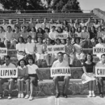 아래 사진은 1948년, 하와이 대학교(University of Hawaii)의 학생들이 하와이의 다양한 인종구성과 인구수를 표현하고 있는 모습이다. 과반수 이상의 인구를 맨 뒷줄의 백인(Caucasian)과 일본인이 차지하고 있다. 9