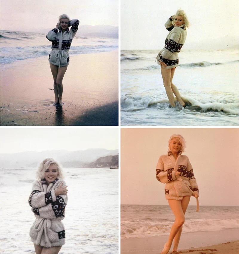 조지 배리스(George Barris, 1925~2015)는 여배우 마릴린 먼로(Marilyn Monroe, 1926~1962)가 사망하기 불과 3주 전인 1962년 7월 13일에 캘리포니아의 산타모니카 해변과 그녀의 자택에서 마지막으로 화보를 촬영한 사진작가이다. 당시 조지 배리스는 먼로와는 오랜 친구라 쉽게 편안한 분위기가 만들어졌기 때문에 화려한 여배우의 자연스러운 모습과 일상의 매력을 담아낼 수 있었다. 5